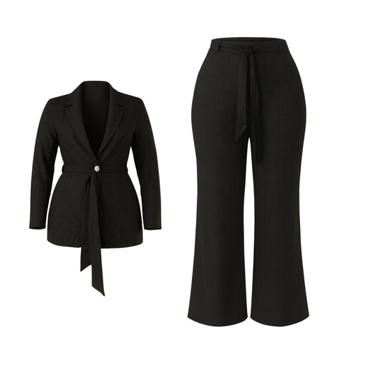 Signature Curve Suit in Black Sets Monique's Couture Fashions