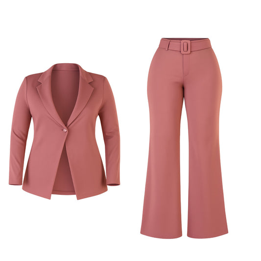 The Signature Curve Suit in Pink Sets Monique's Couture Fashions