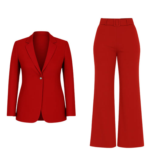 The Signature Curve Suit in Red Sets Monique's Couture Fashions