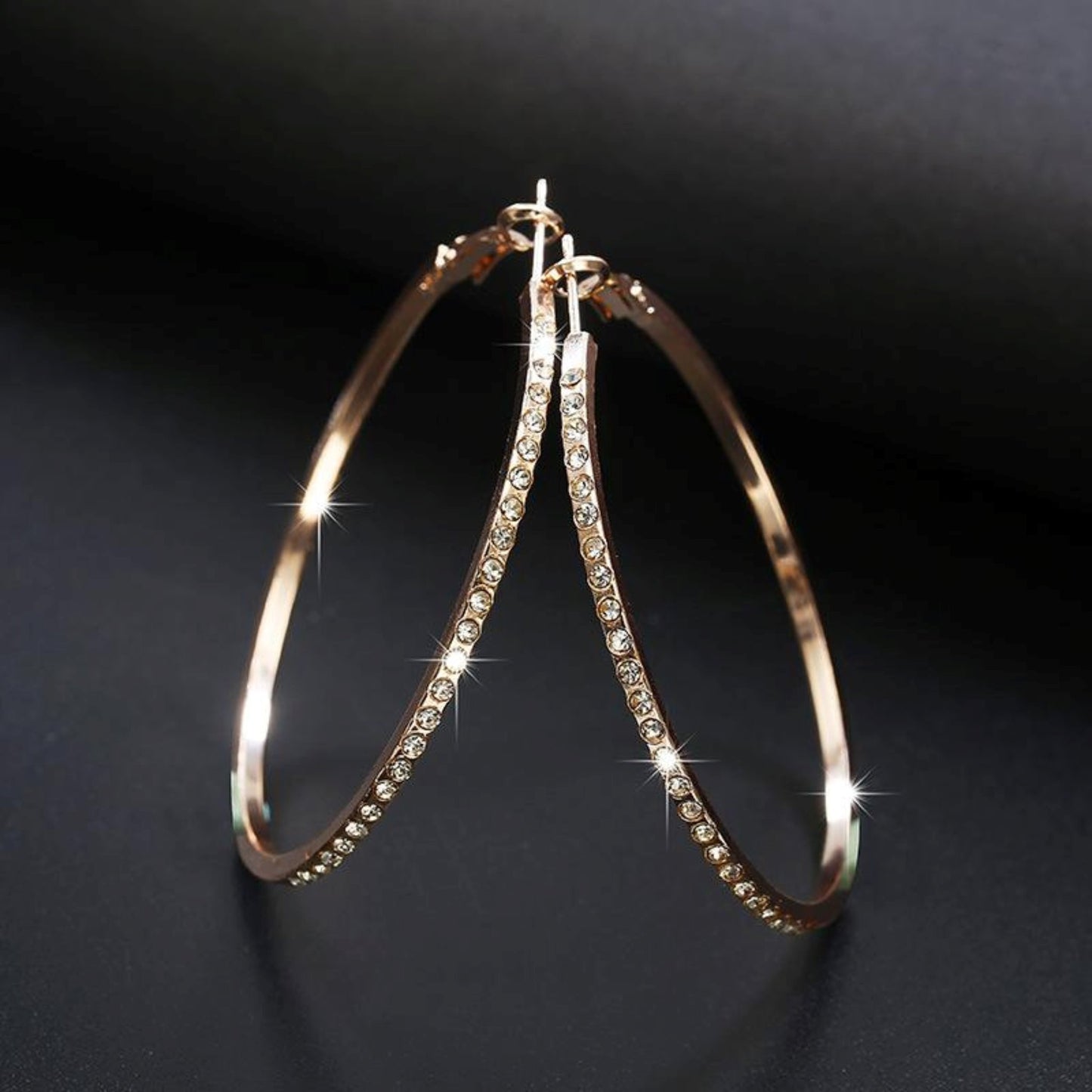Rhinestone Hoop Earrings Earring Mo'Nique Couture Fashions