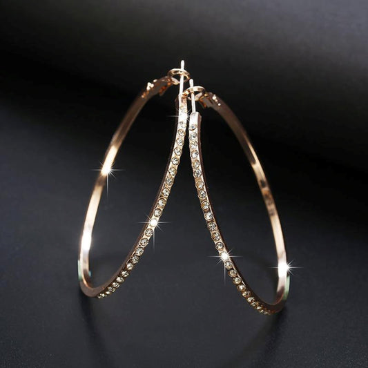 Rhinestone Hoop Earrings Earring Mo'Nique Couture Fashions