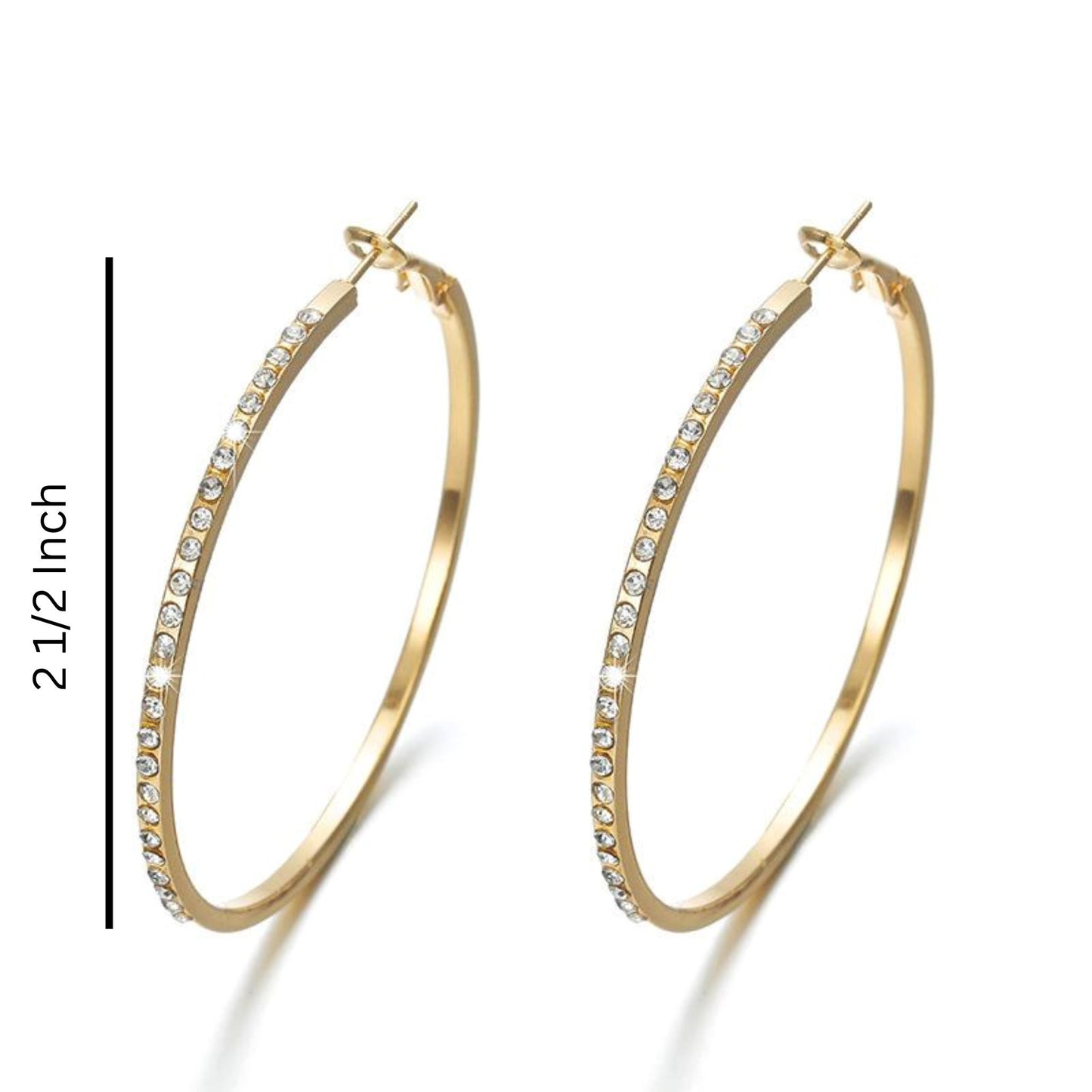 Rhinestone Hoop Earrings Earring Mo'Nique Couture Fashions