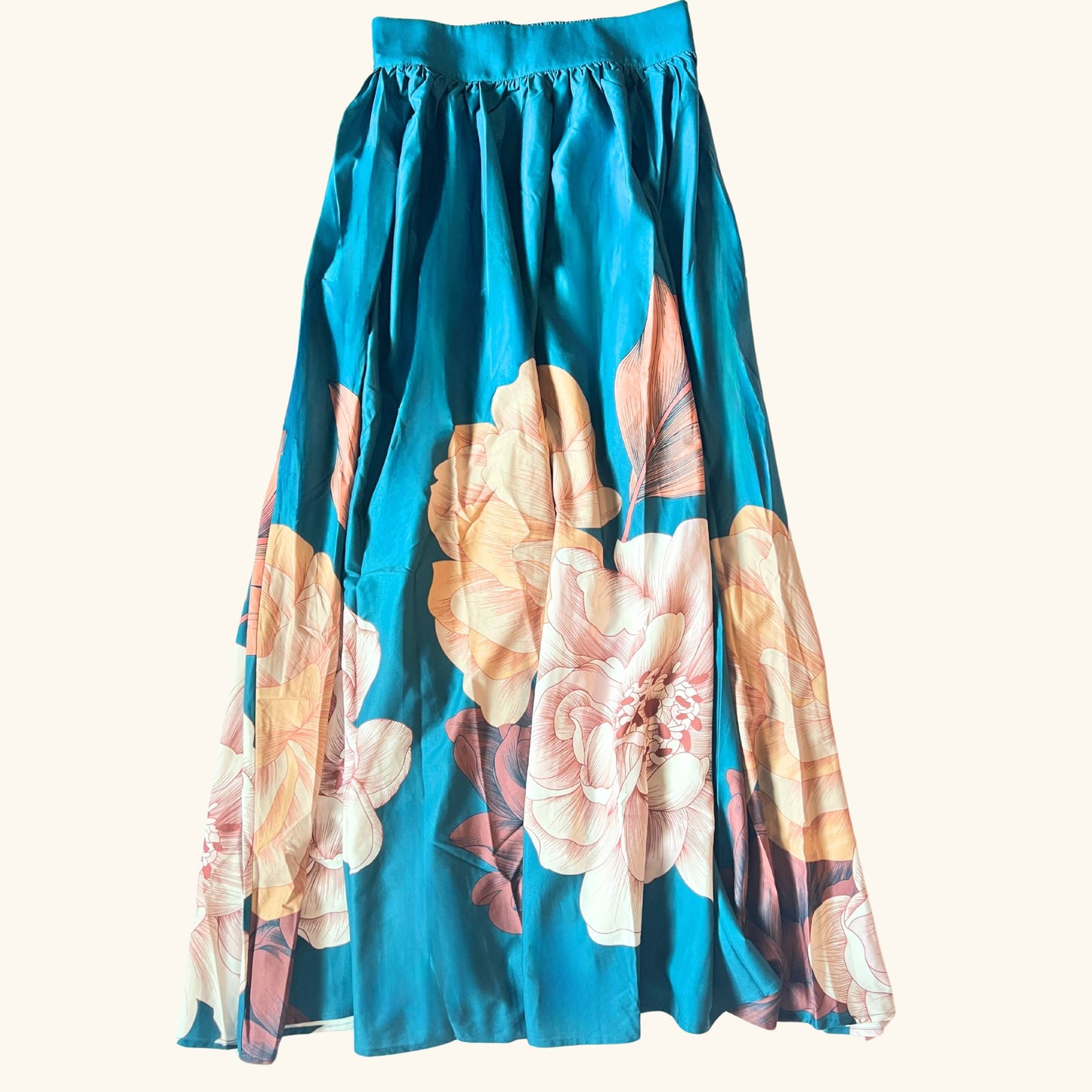 Women's Blue Floral Maxi Skirt Skirts Mo'Nique Couture Fashions