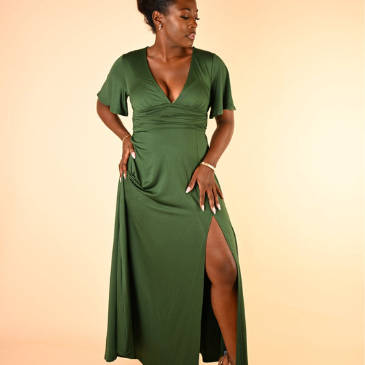 Camille Dress Dress Monique's Couture Fashions S Green