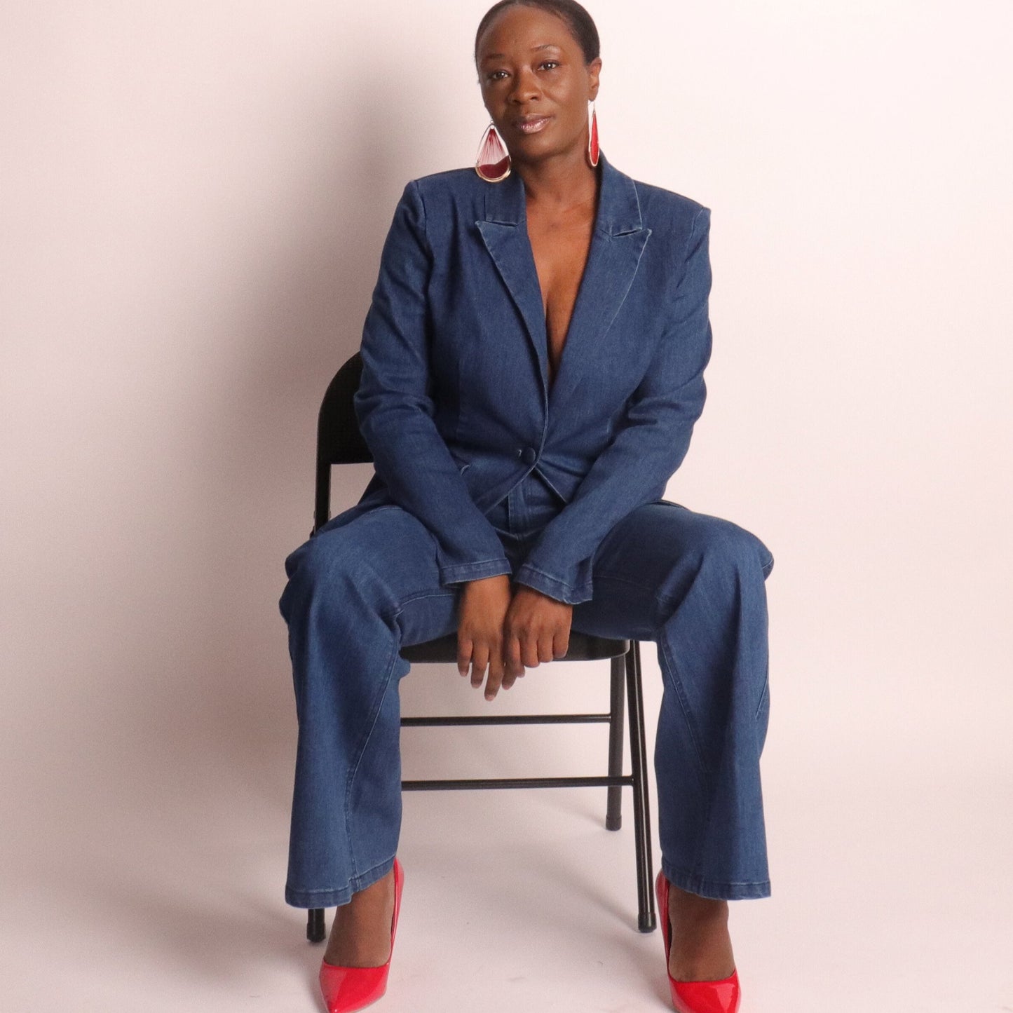 Cassidy Denim Pants Suit Sets Mo'Nique Couture Fashions