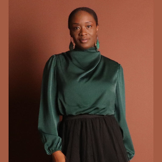 Green Turtleneck Crop Top Tops Mo'Nique Couture Fashions