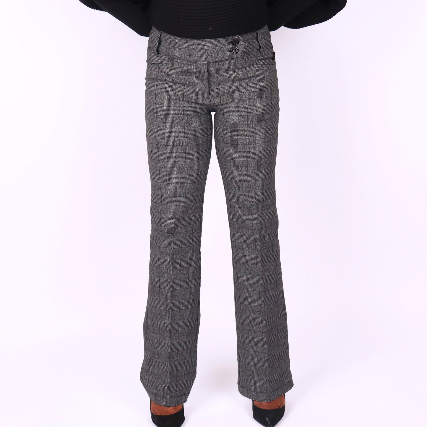 Imani Boot Cut Pants - Black Plaid Monique's Couture Fashions