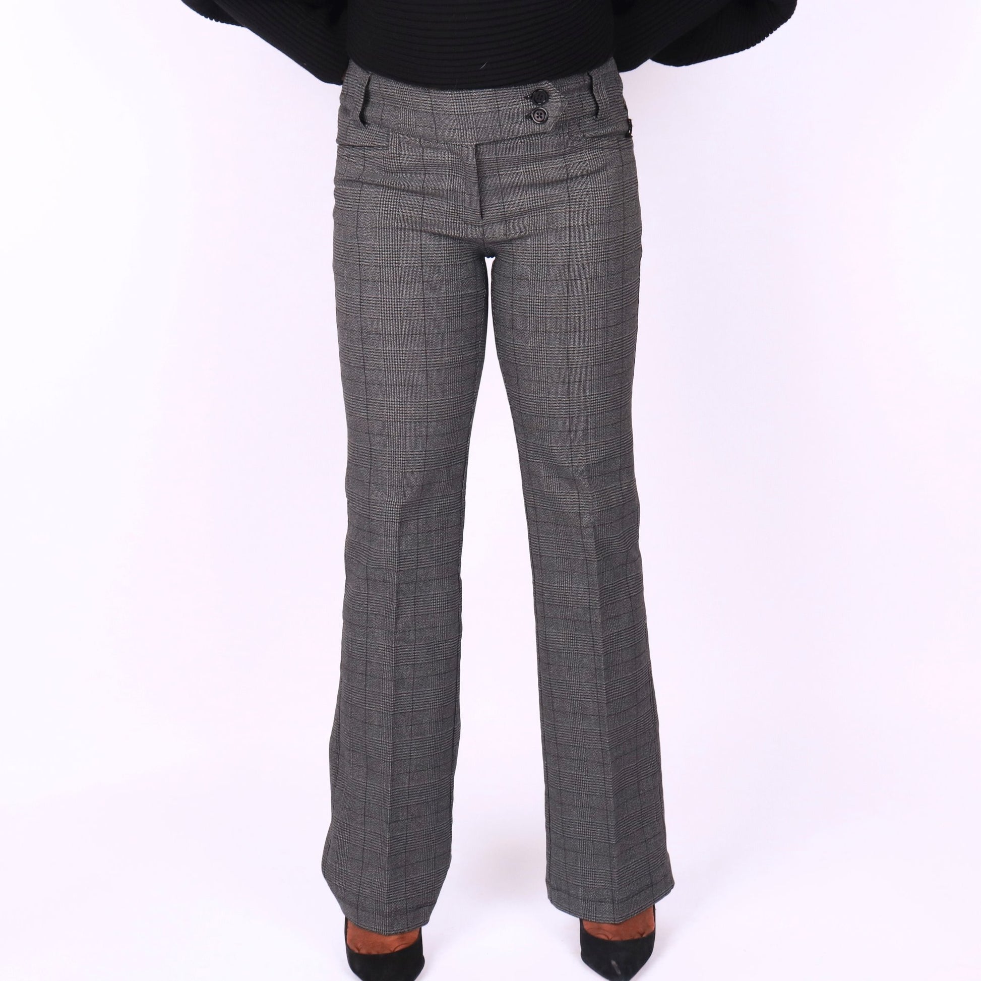 Imani Boot Cut Pants - Black Plaid Monique's Couture Fashions