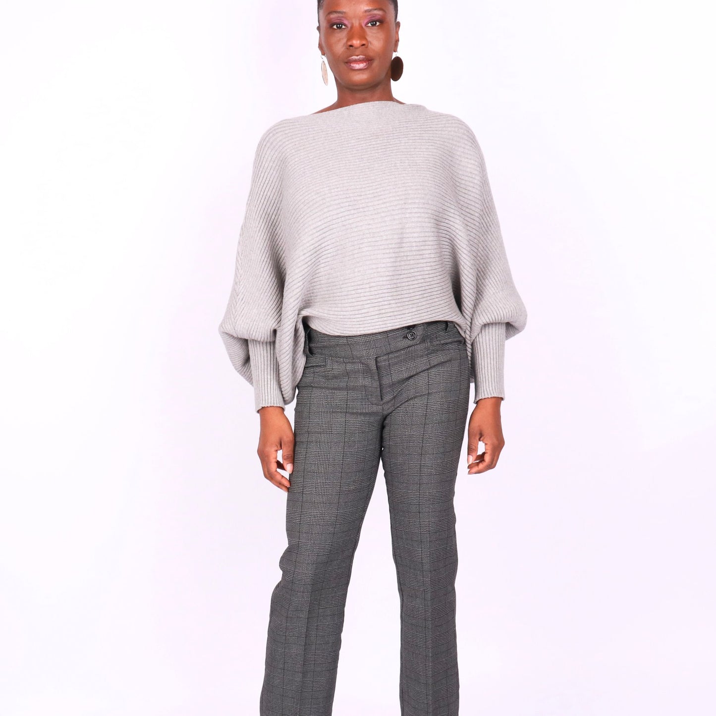 Regine Dolman Sleeve Sweater - Gray Tops Mo'Nique Couture Fashions