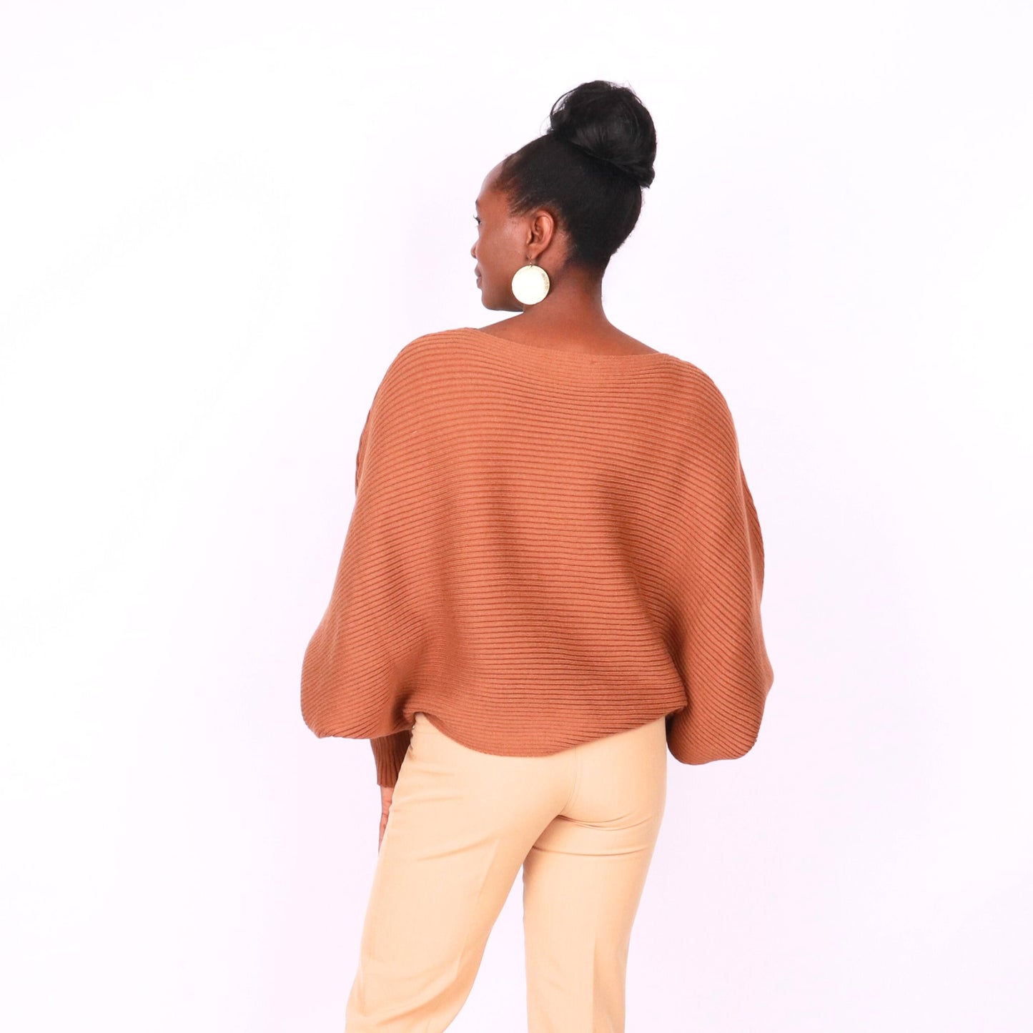 Regine Dolman Sleeve Sweater - Mocha Brown Tops Mo'Nique Couture Fashions