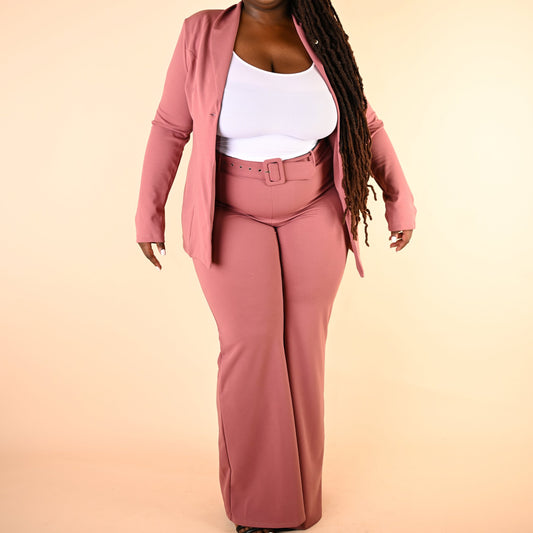The Signature Curve Suit in Pink Sets Monique's Couture Fashions Pink 1XL