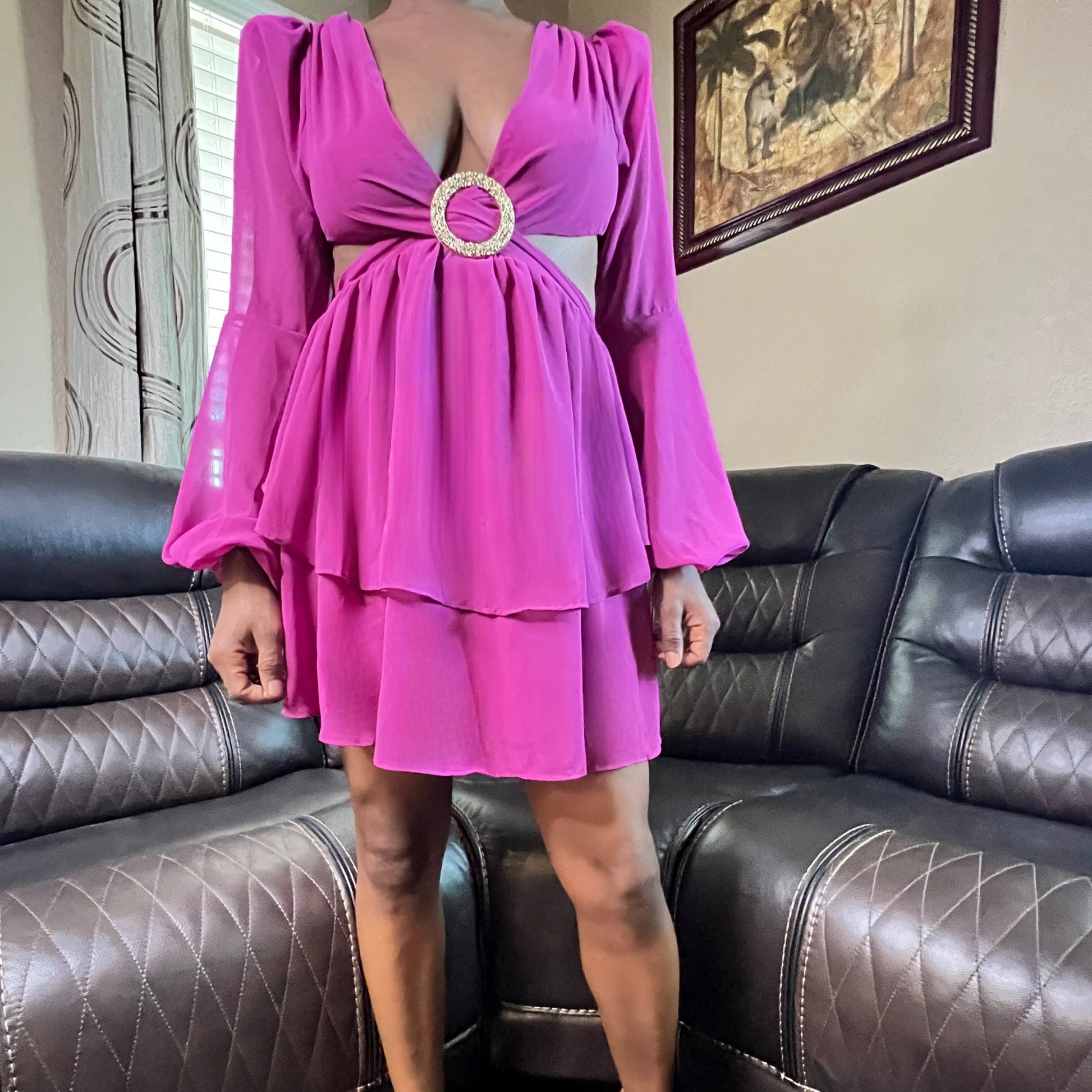 Women's Pink Mini Cocktail Dress Dress Mo'Nique Couture Fashions