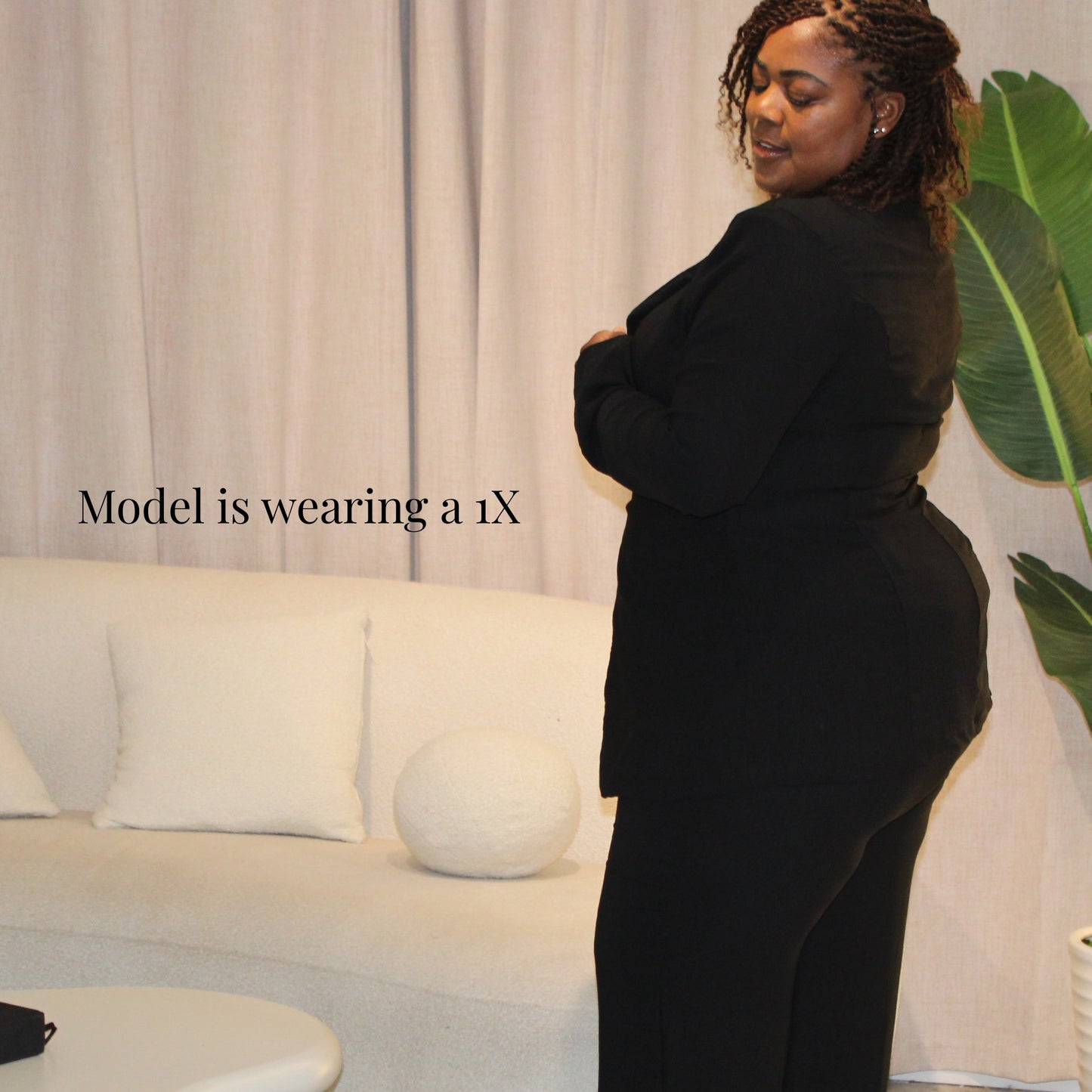 Signature Curve Suit in Black Sets Monique's Couture Fashions