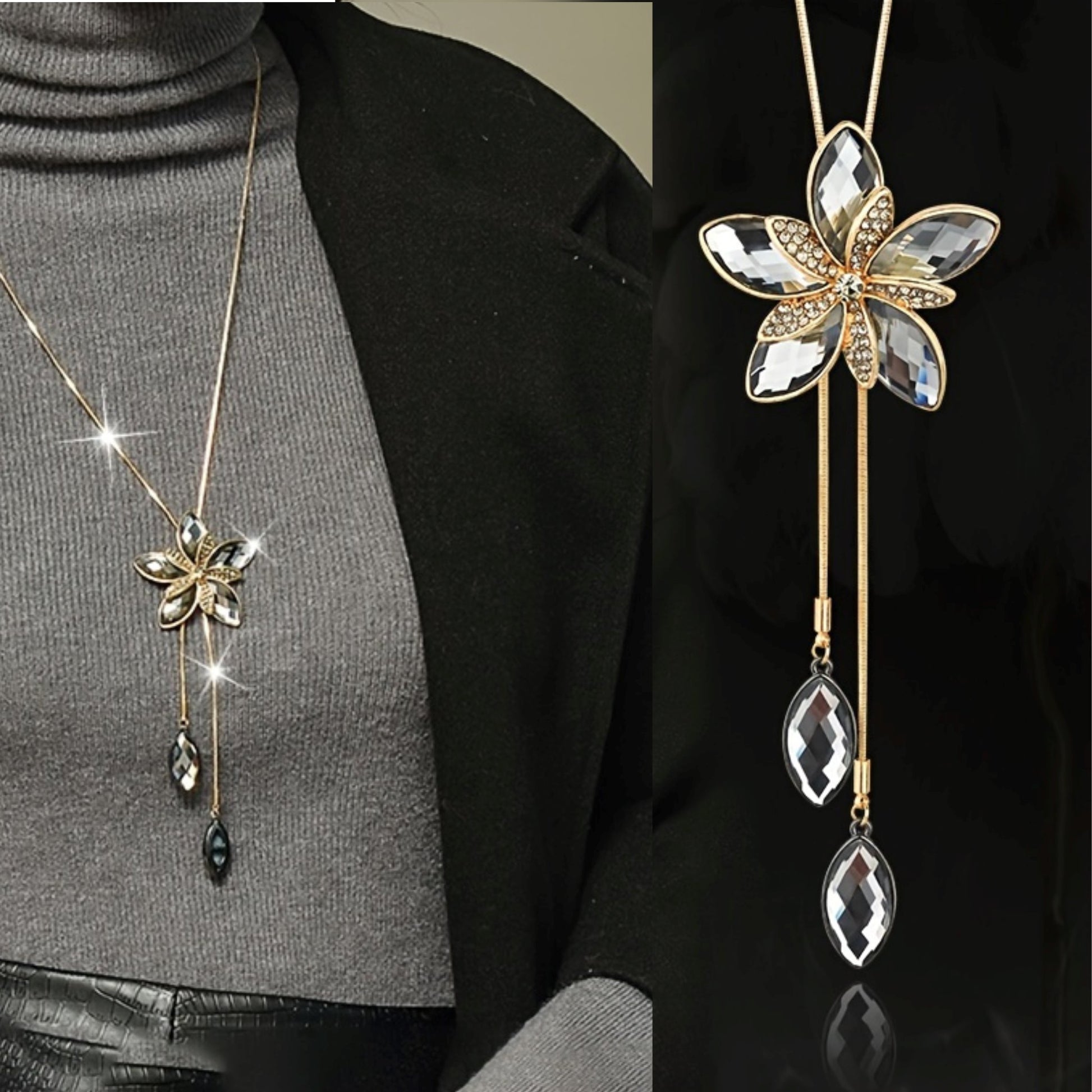 Black Lotus Necklace Necklace Monique's Couture Fashions
