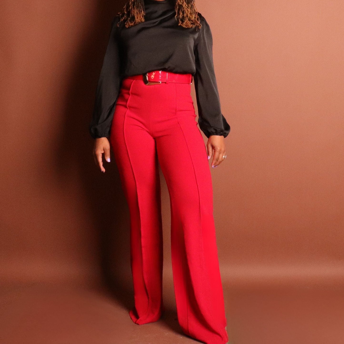 Woman's Red Dress Pants Pants Mo'Nique Couture Fashions Small Red