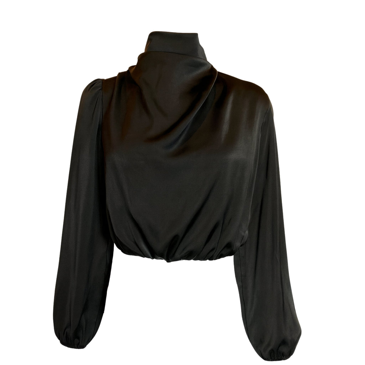 Black Turtleneck Crop Top Tops Mo'Nique Couture Fashions