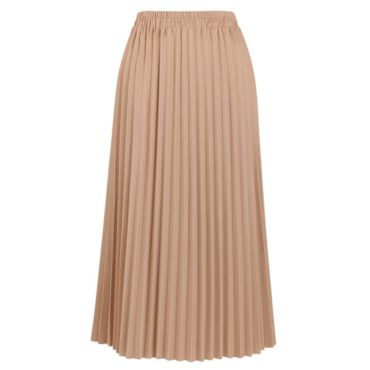 Destiny Pleated Midi Skirt - Cocoa Skirts Mo'Nique Couture Fashions