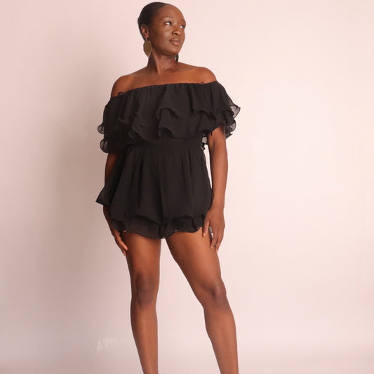 Alyssa Romper - Black Sets Mo'Nique Couture Fashions