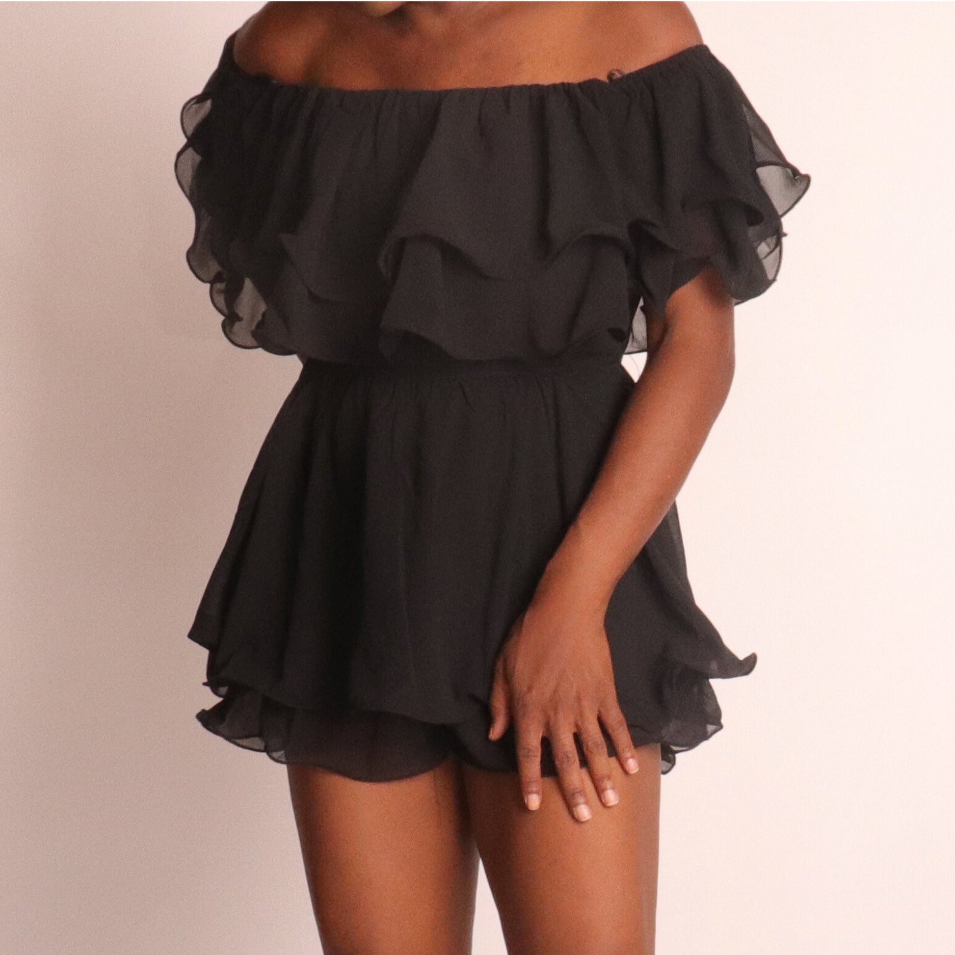 Alyssa Romper - Black Sets Mo'Nique Couture Fashions