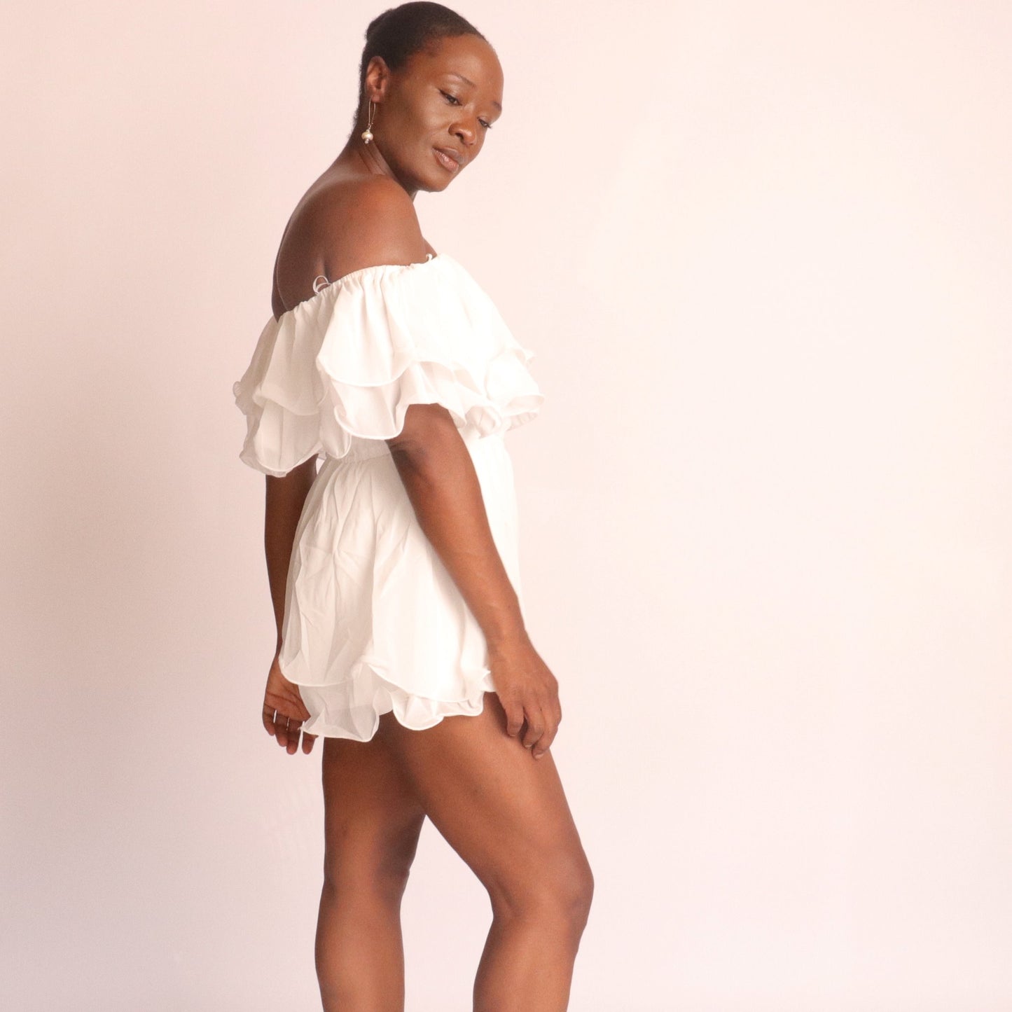 Alyssa Romper - White Mo'Nique Couture Fashions