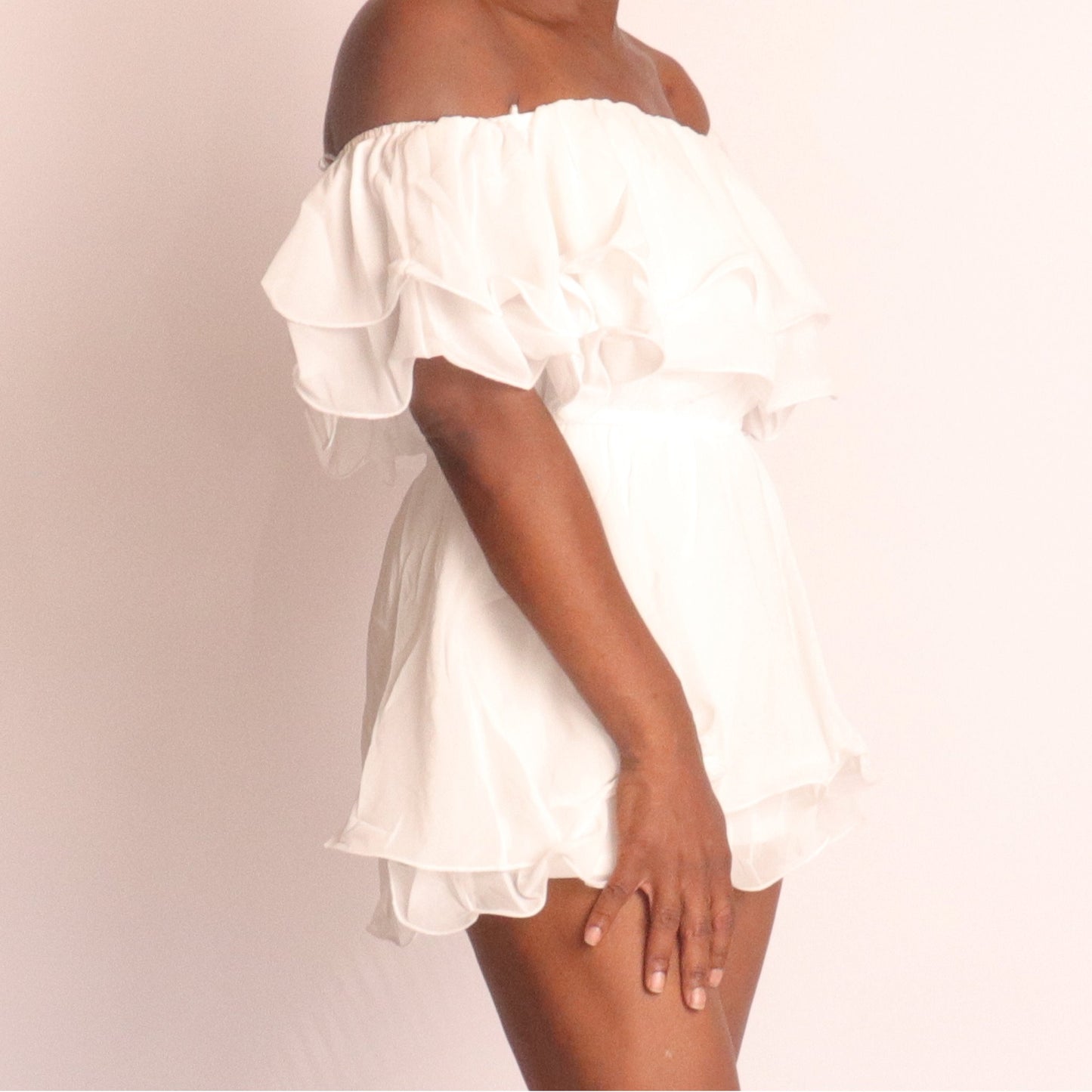 Alyssa Romper - White Mo'Nique Couture Fashions
