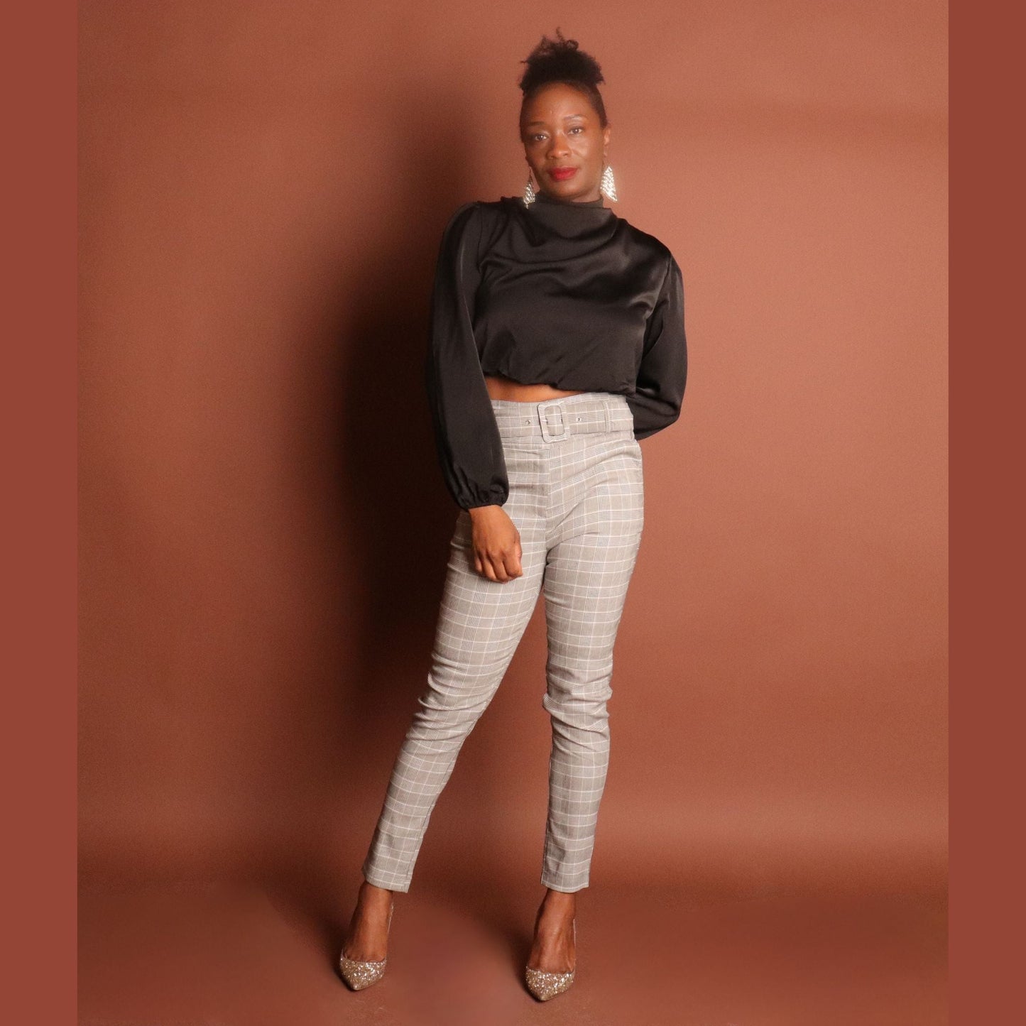 Black Turtleneck Crop Top Tops Mo'Nique Couture Fashions