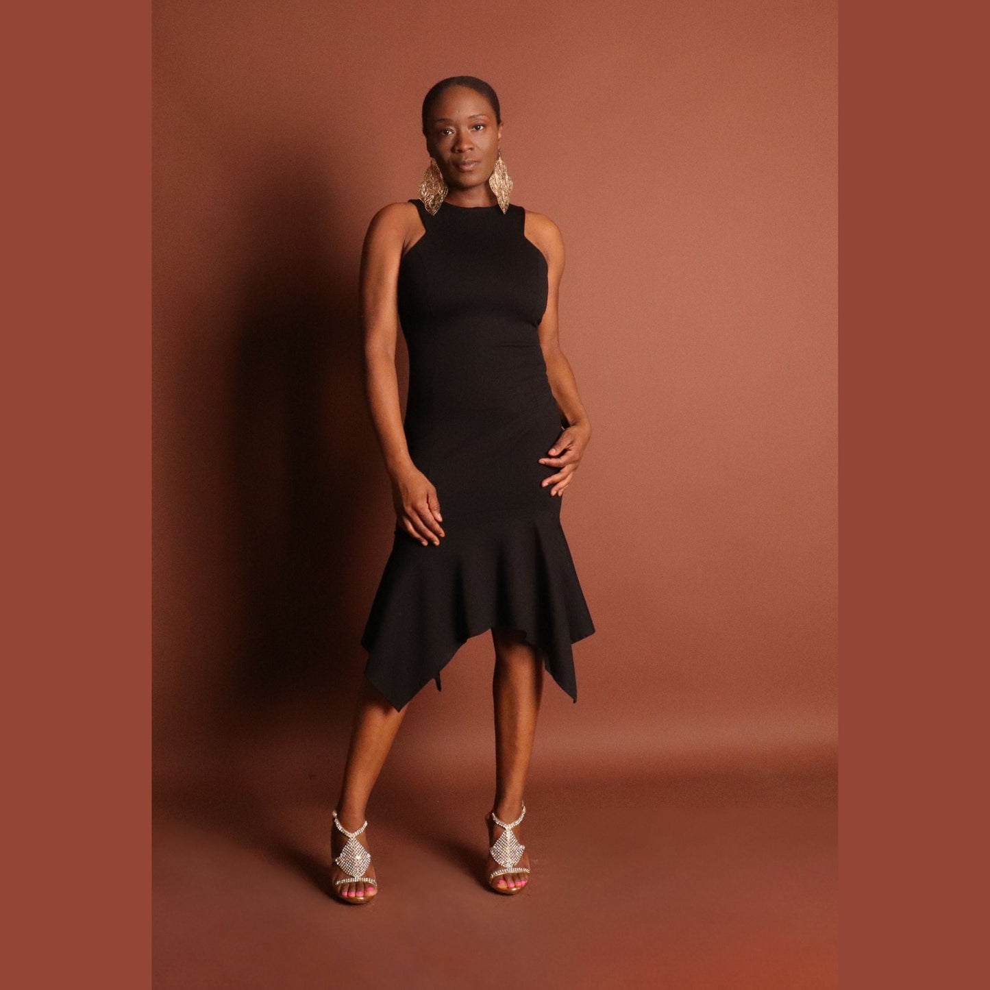 Women's Black Midi Dress Dress Mo'Nique Couture