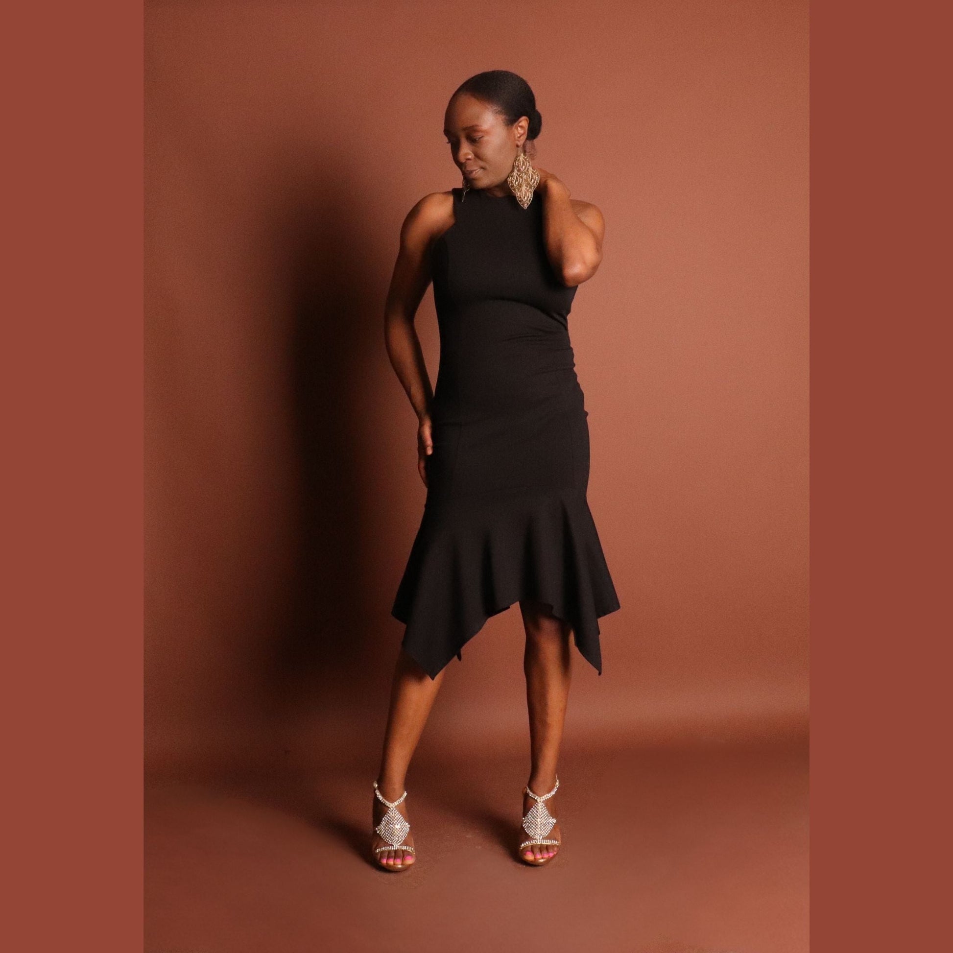 Women's Black Midi Dress Dress Mo'Nique Couture