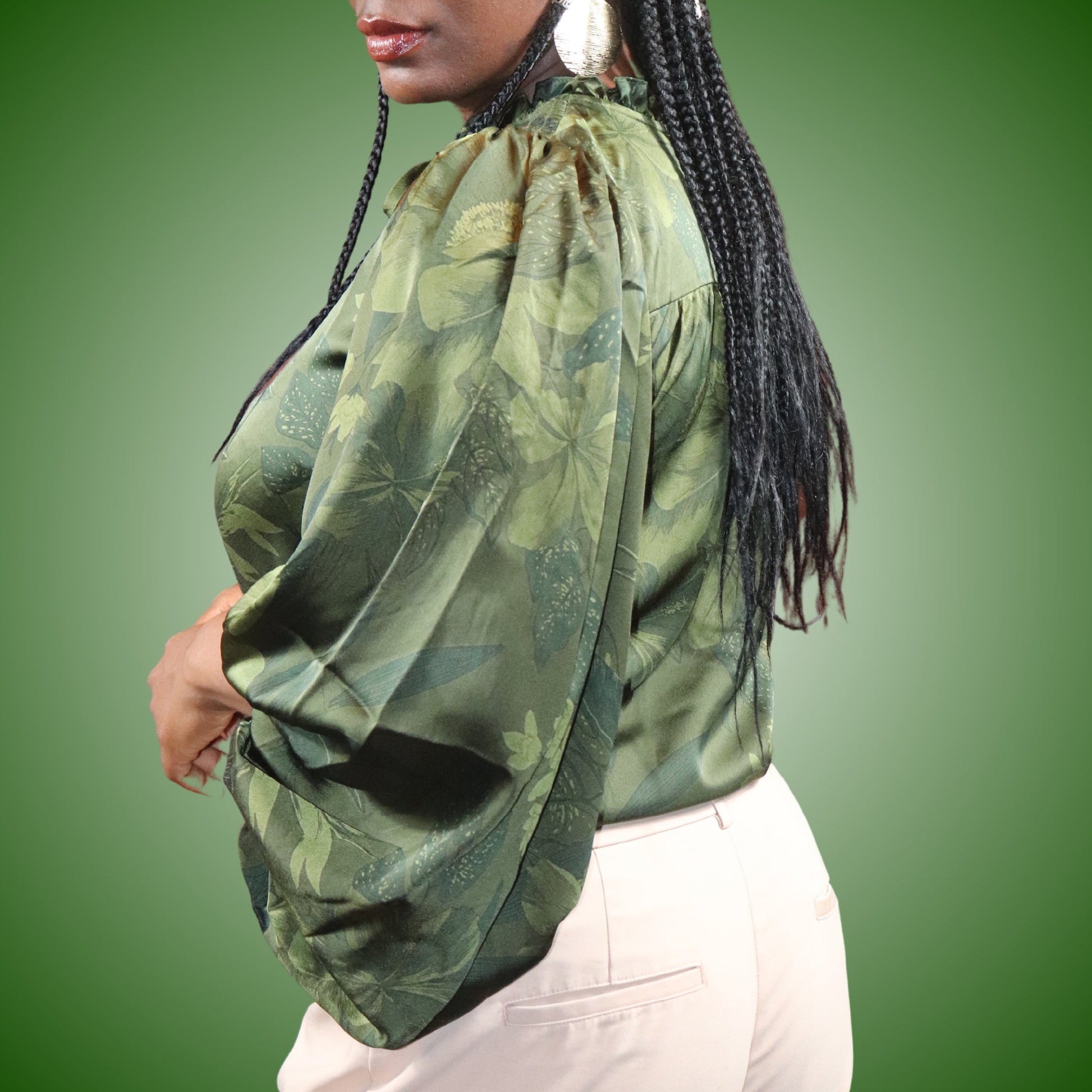 Emerald Escape Woman's Blouse Tops Mo'Nique Couture Fashions