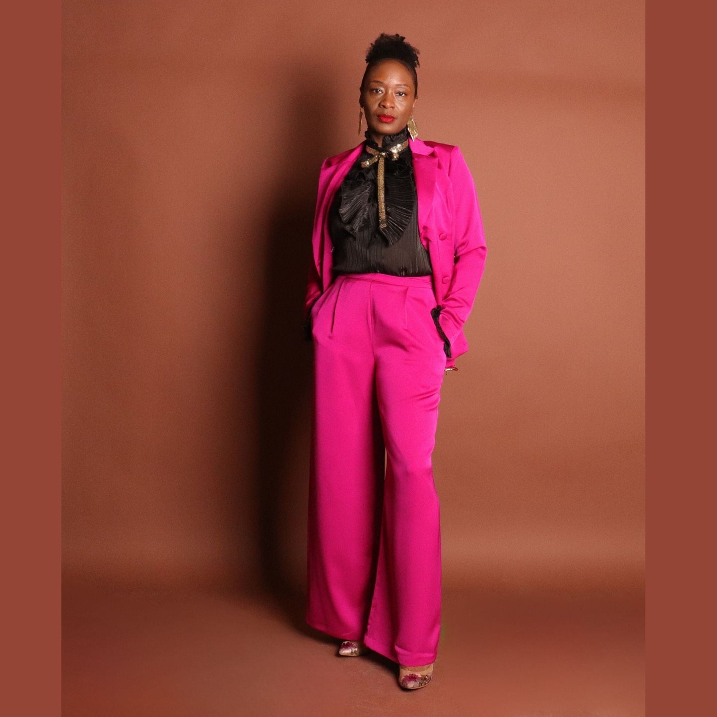Woman's Pink Pants Suit Sets Mo'Nique Couture