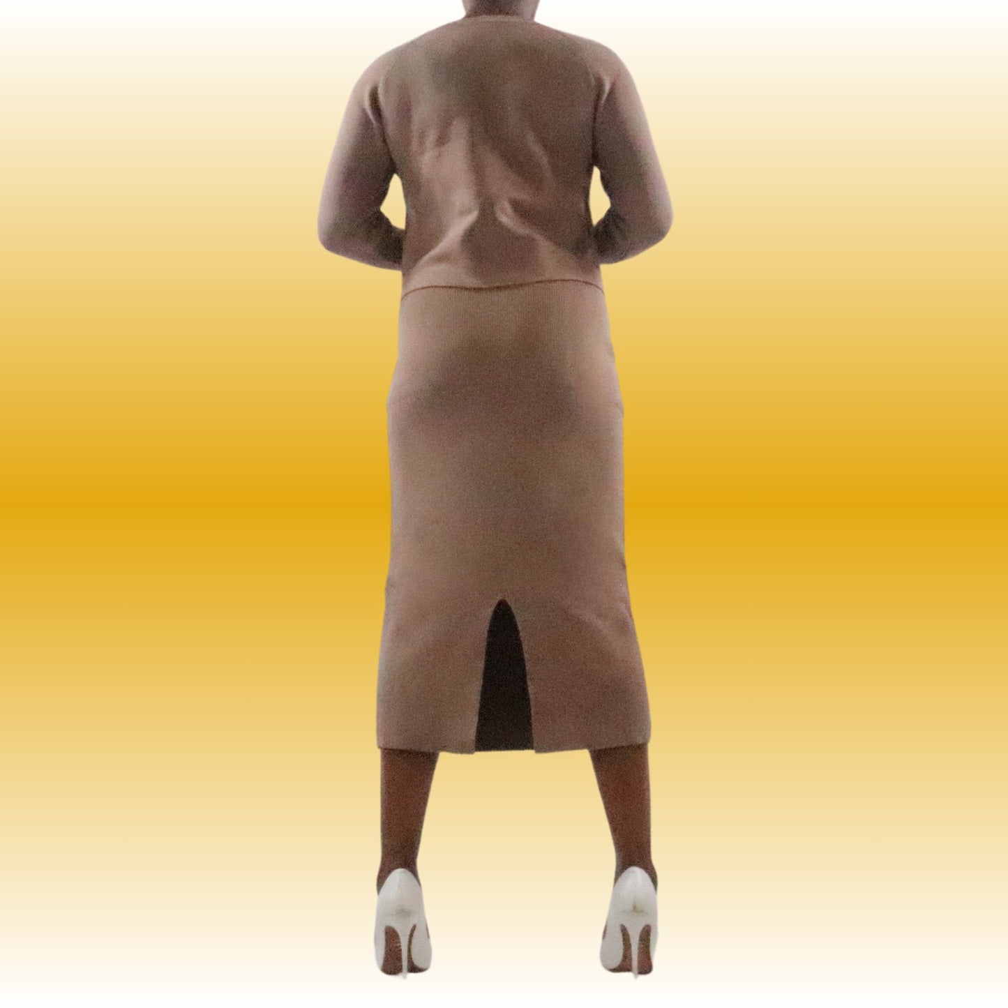 Tiana Brown Sweater Skirt Set Sets Mo'Nique Couture Fashions