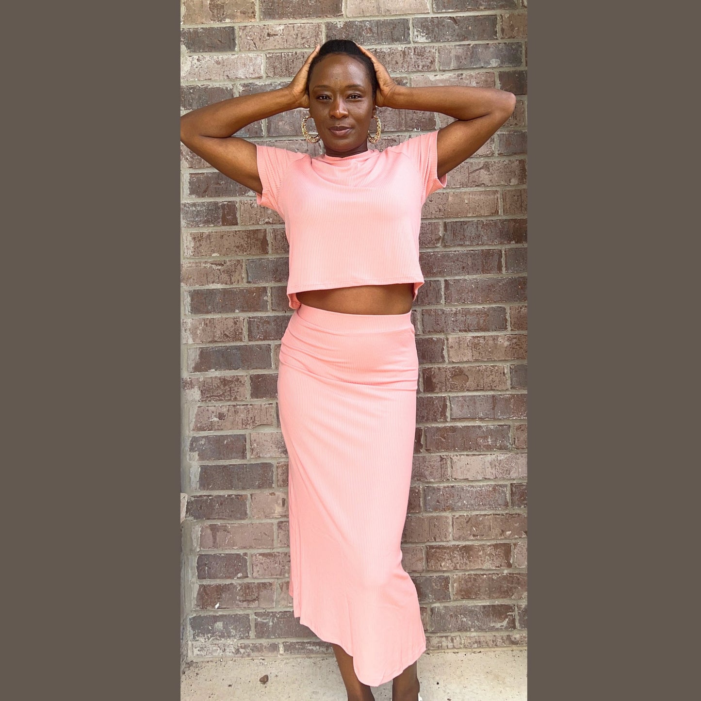 Top and Midi Skirt Set Sets Monique's Couture Fashions 