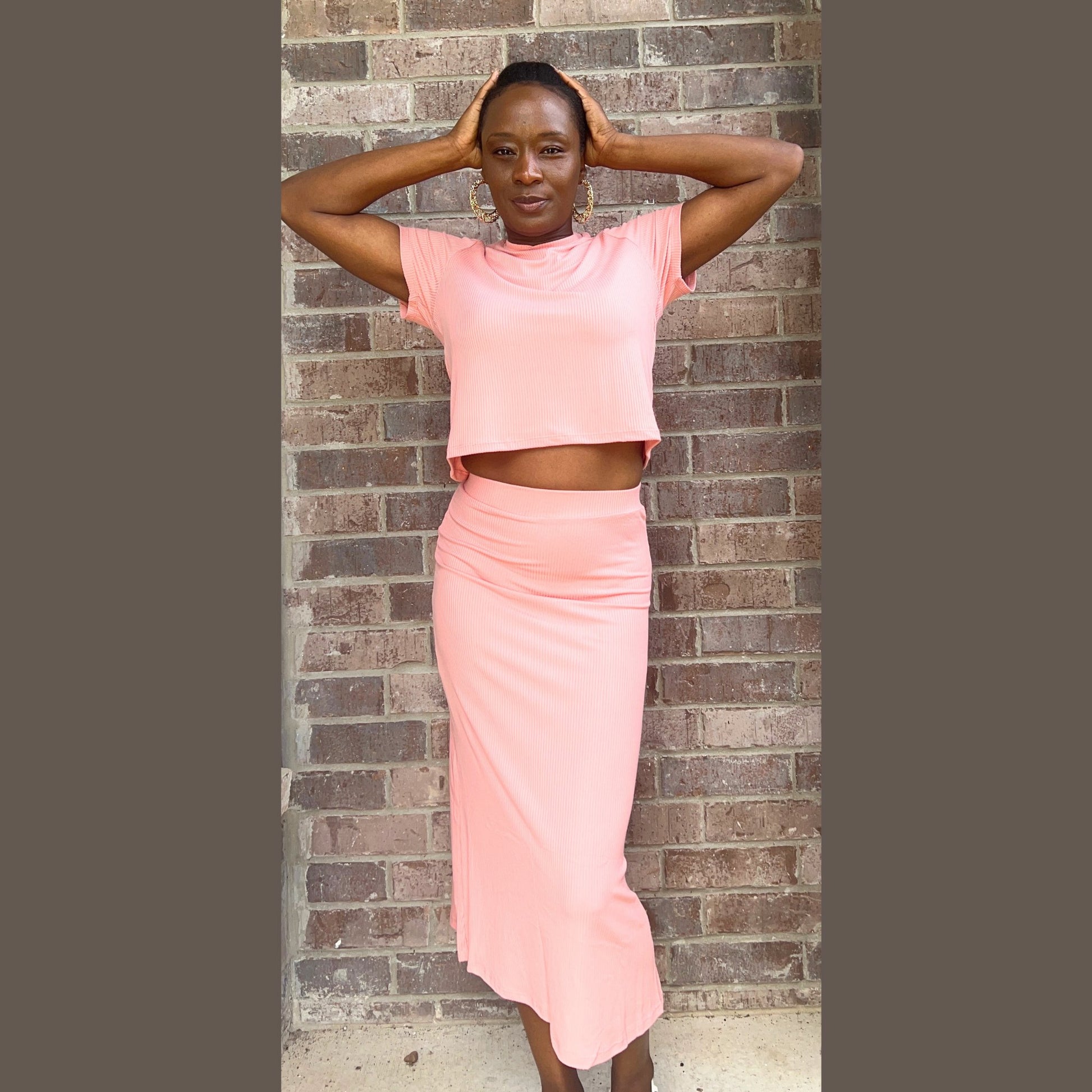 Top and Midi Skirt Set Sets Monique's Couture Fashions 