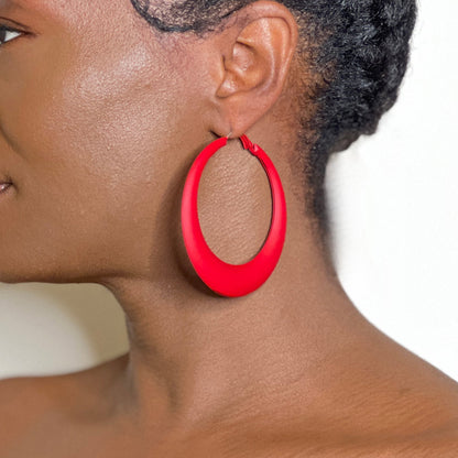 Retro Hoop Earrings Earring Mo'Nique Couture Fashions Red 