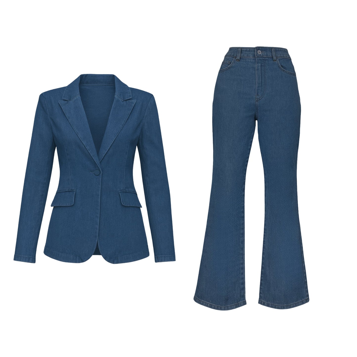 Cassidy Denim Pants Suit Sets Mo'Nique Couture Fashions 