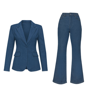 Cassidy Denim Pants Suit Sets Mo'Nique Couture Fashions 