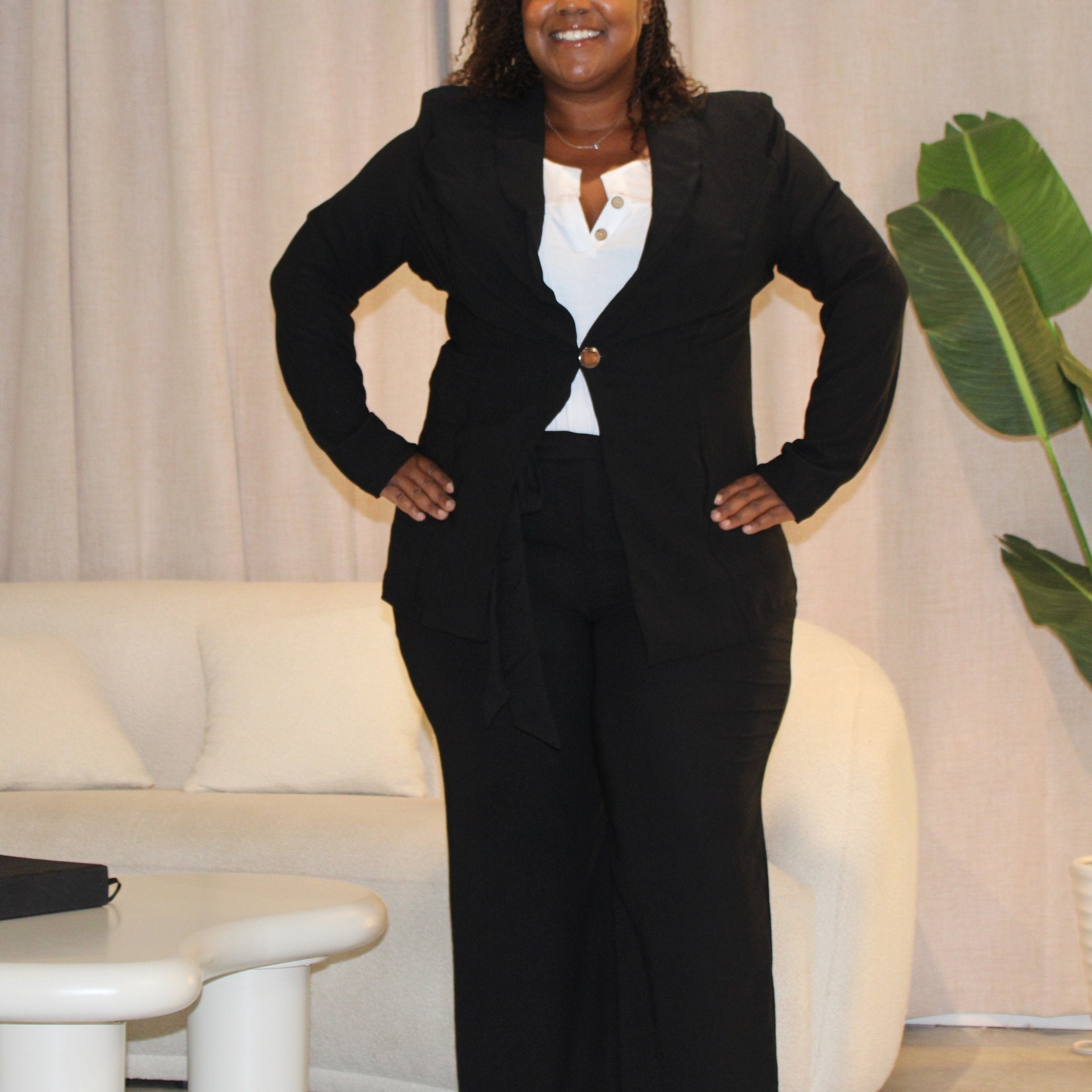 Signature Curve Suit in Black Sets Monique's Couture Fashions 2XL 