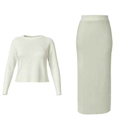 Women's White Sweater Skirt Set Sets Mo'Nique Couture Fashions 