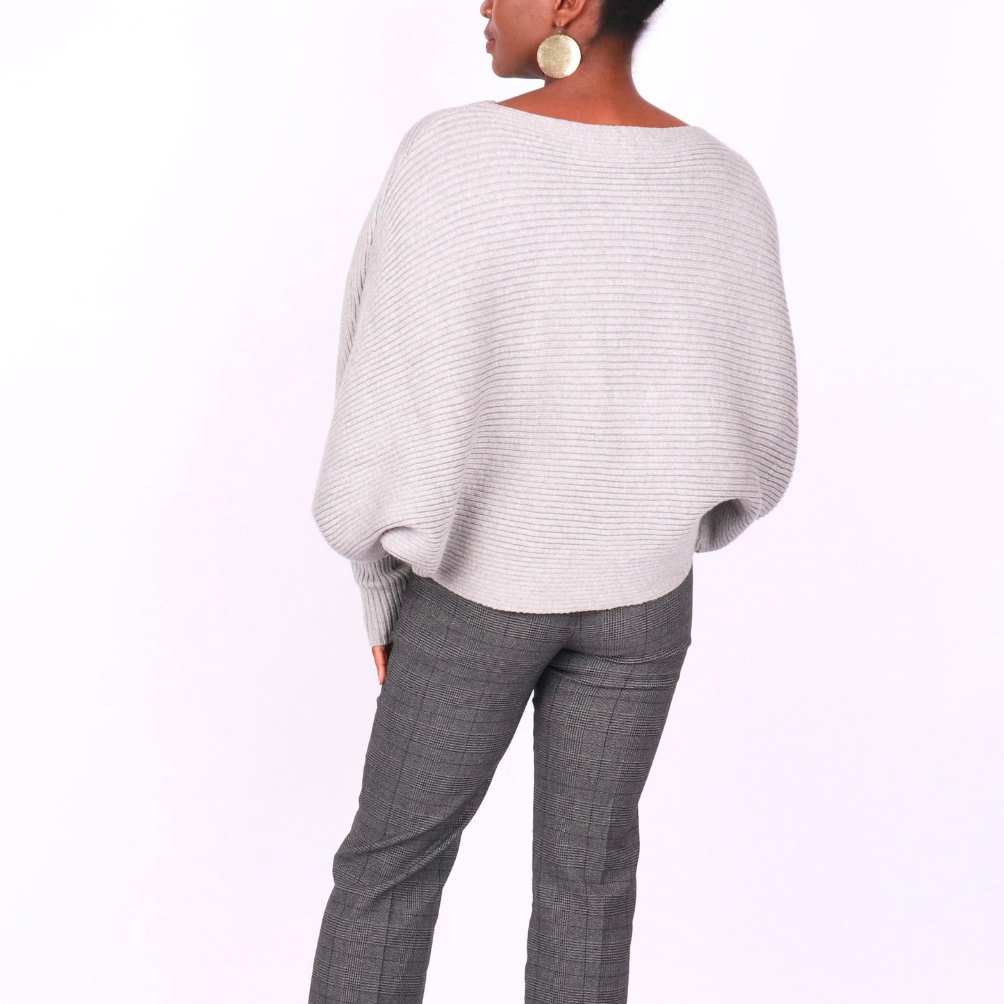 Regine Dolman Sleeve Sweater - Gray Tops Mo'Nique Couture Fashions 