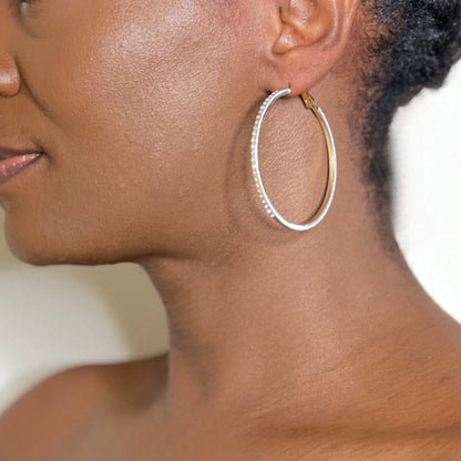 Rhinestone Hoop Earrings Earring Mo'Nique Couture Fashions 