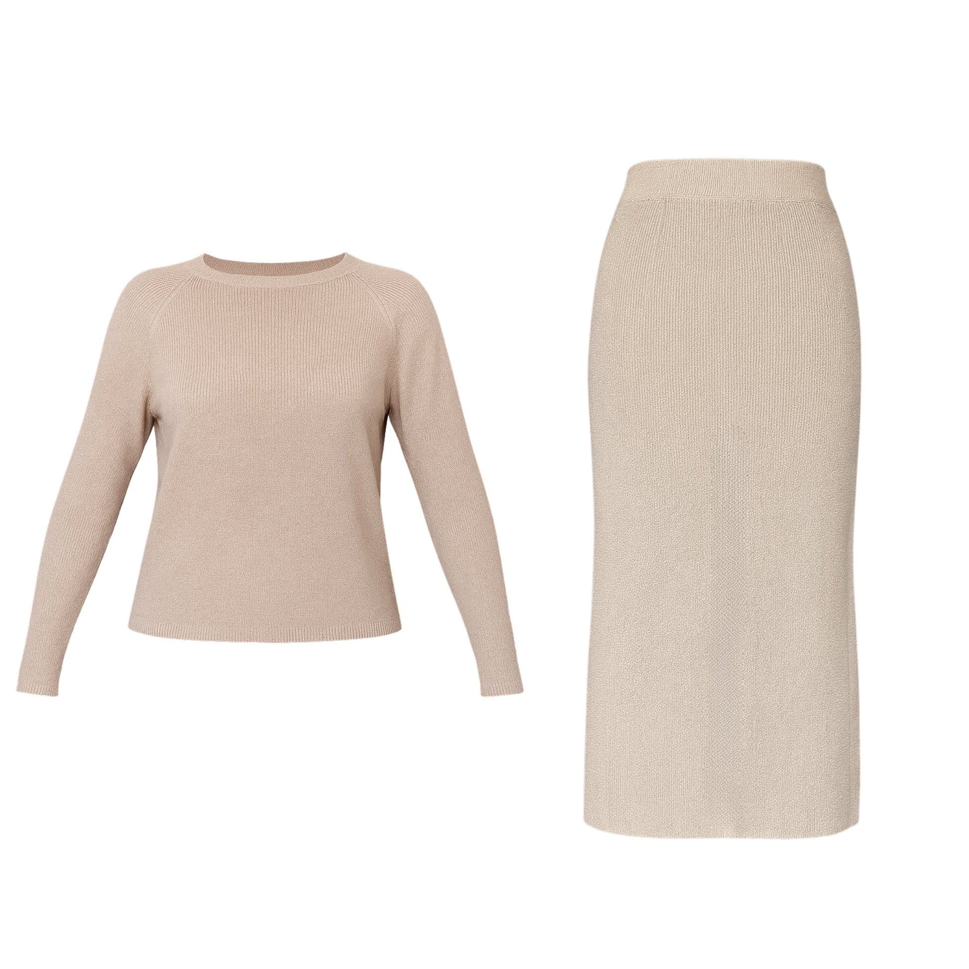 Women's Brown Sweater Skirt Set Sets Mo'Nique Couture Fashions 