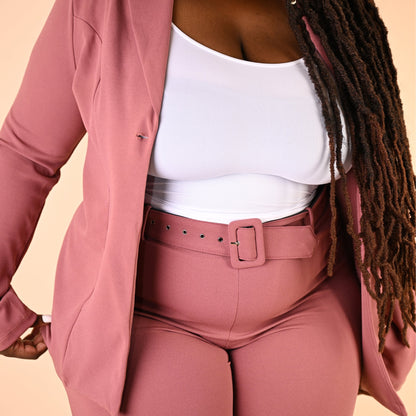 The Signature Curve Suit in Pink Sets Monique's Couture Fashions 