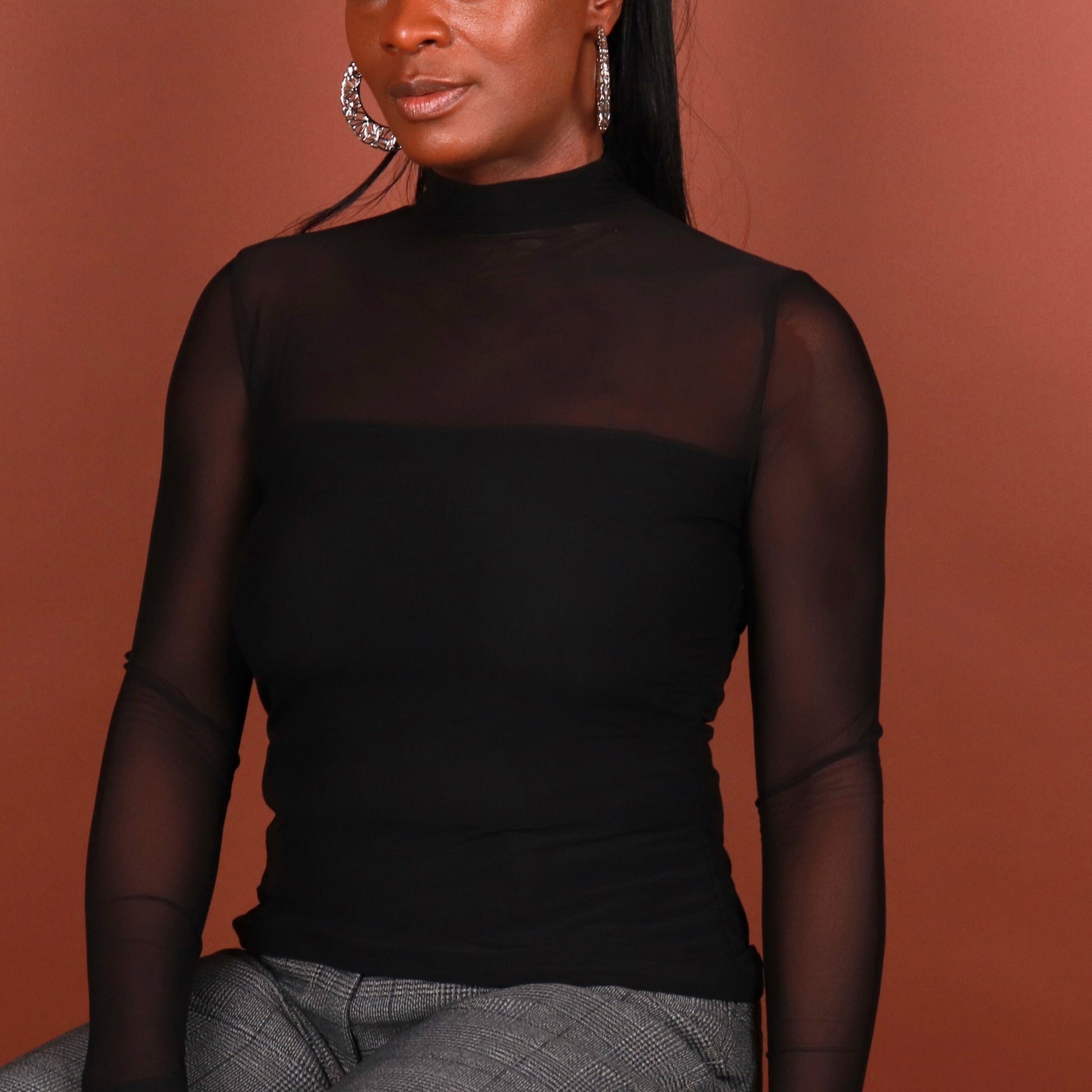 Rachel Semi - Sheer Blouse Tops Monique's Couture Fashions 