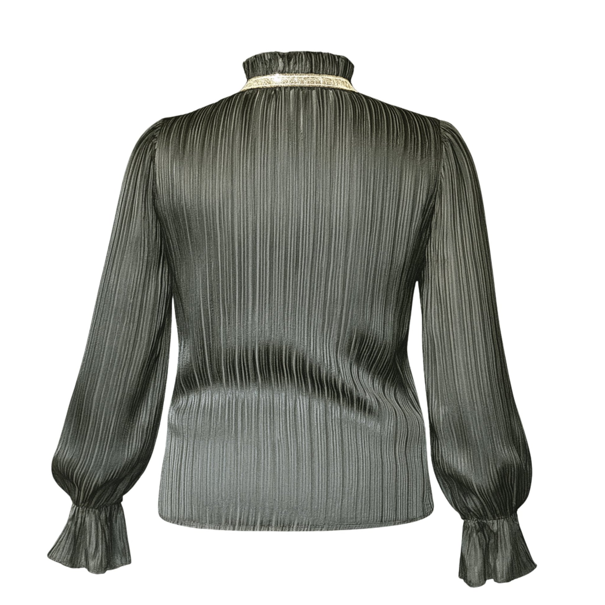 Woman's Black Ruffle Long Sleeve Blouse/Top Tops Mo'Nique Couture Fashions 