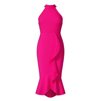 Sapphire Bandage Ruffle Dress Dress Mo'Nique Couture Fashions 