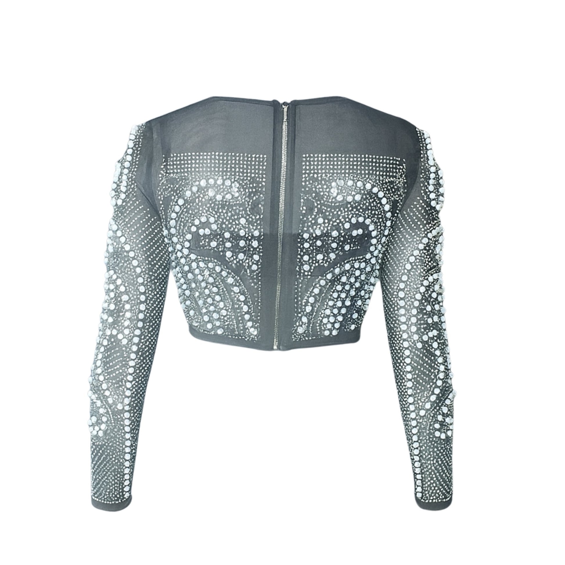 Black Pearl Crop Top & Midi Skirt Set Sets Mo'Nique Couture Fashions 