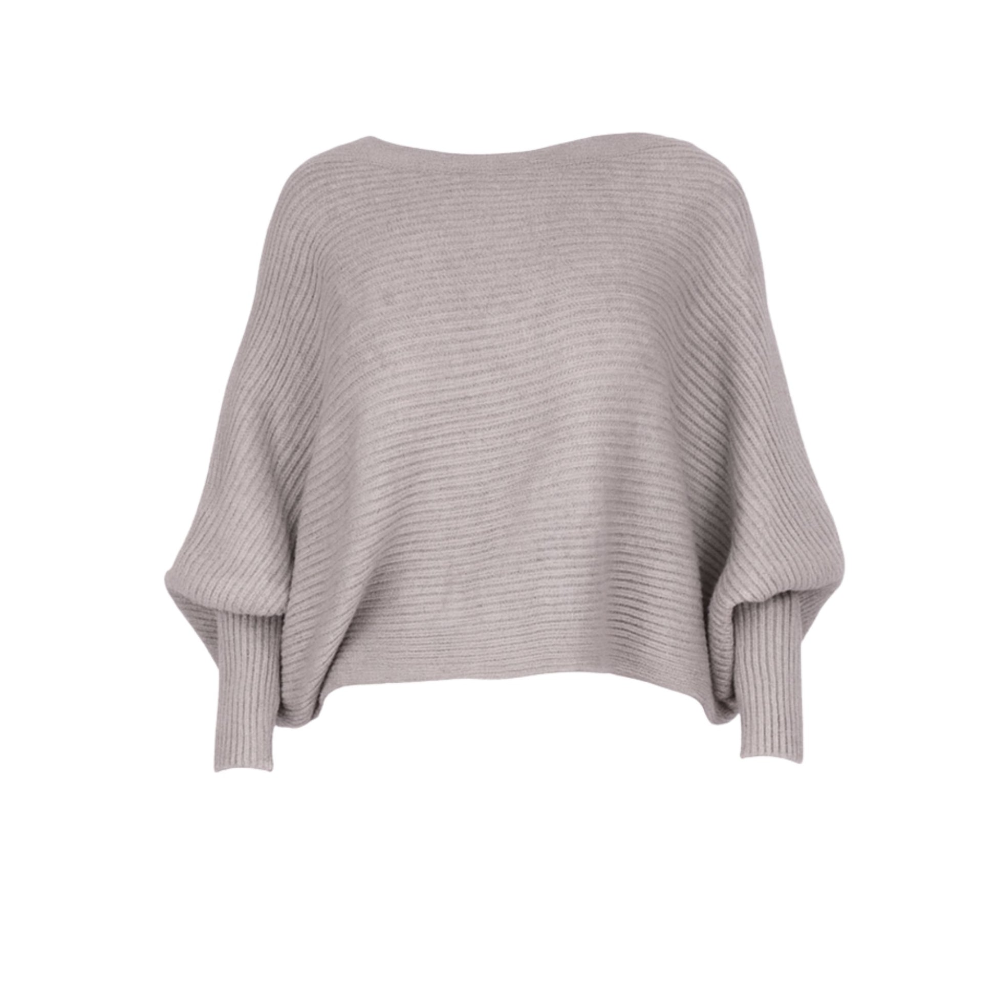 Regine Dolman Sleeve Sweater - Gray Tops Mo'Nique Couture Fashions 