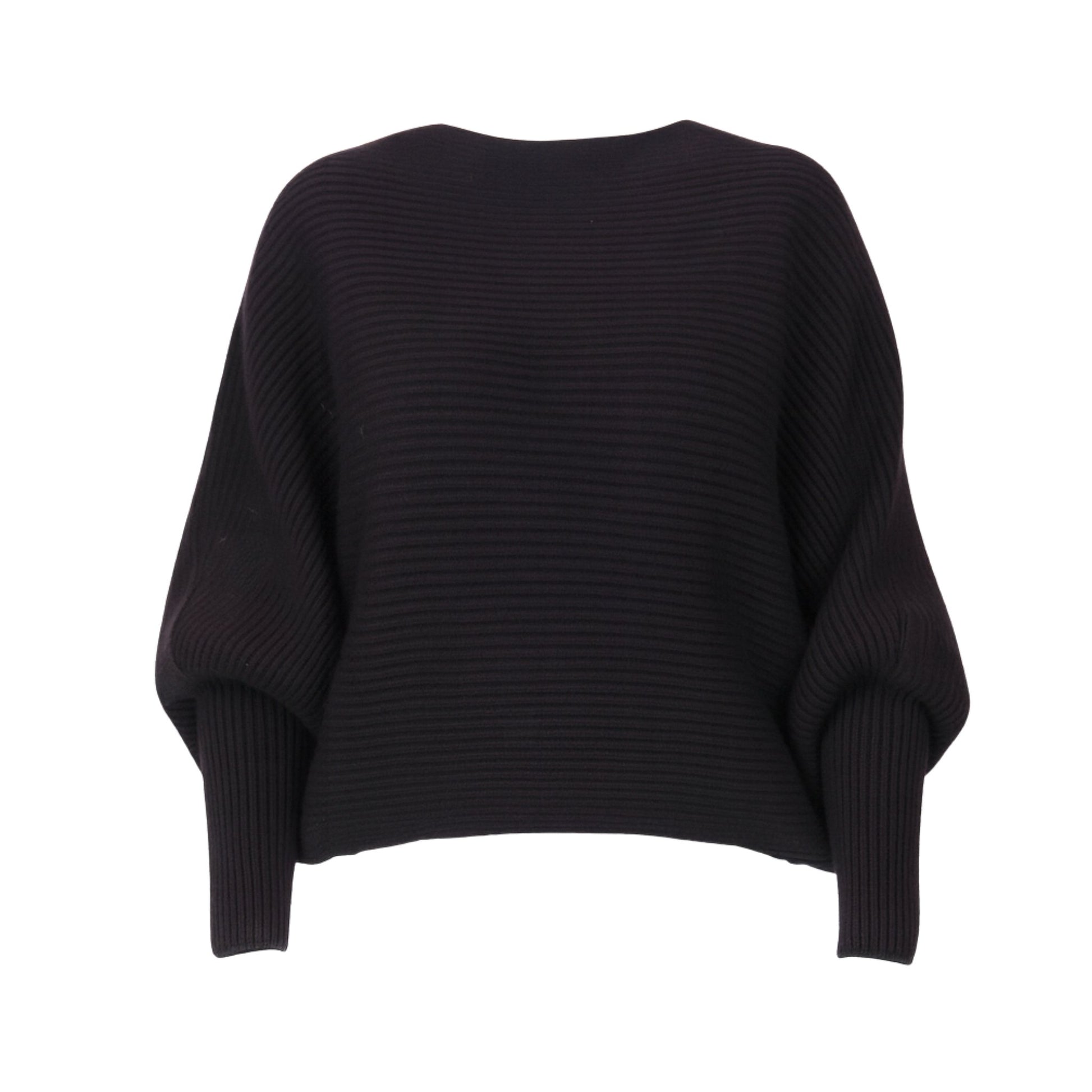 Regine Dolman Sleeve Sweater - Black Tops Monique's Couture Fashions 