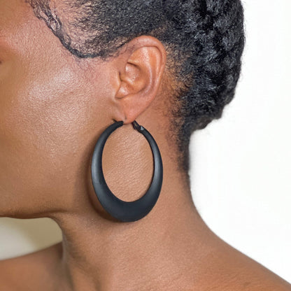 Retro Hoop Earrings Earring Mo'Nique Couture Fashions Black 