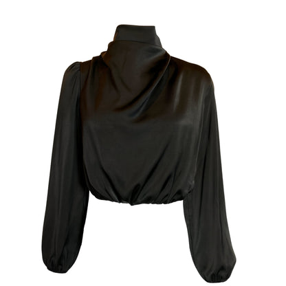 Black Turtleneck Crop Top Tops Mo'Nique Couture Fashions 